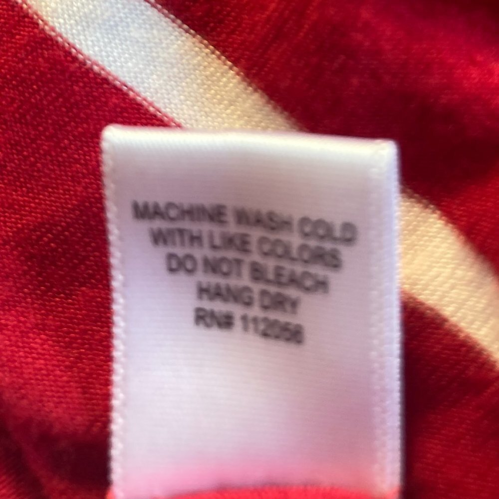 Zenana Premium SZ L Red & white stripe 3/4 sleeve dress or tunic - Picture 6 of 6